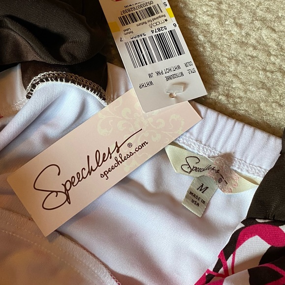 NWT Speechless Juniors White Pink Brown Dress Sz M - Picture 3 of 4